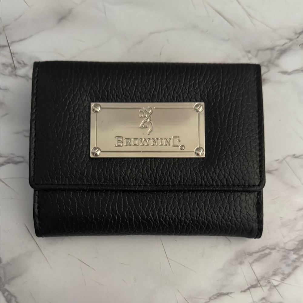 Browning Black Wallet with Silver Logo